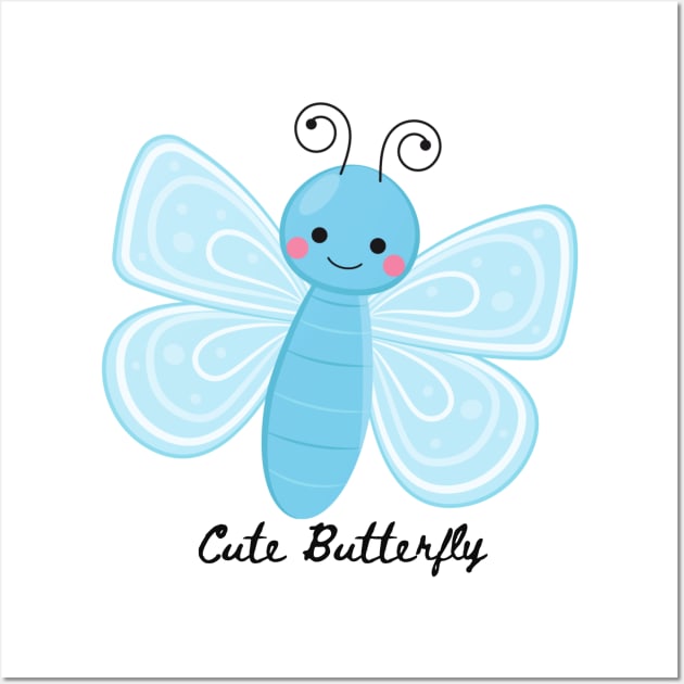 Cute Blue Butterfly Wall Art by Animal Specials